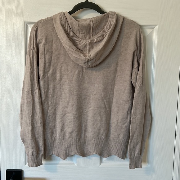 BUNDLE 3/$12 Taupe Hoodie with Scallop Detail - Picture 6 of 6
